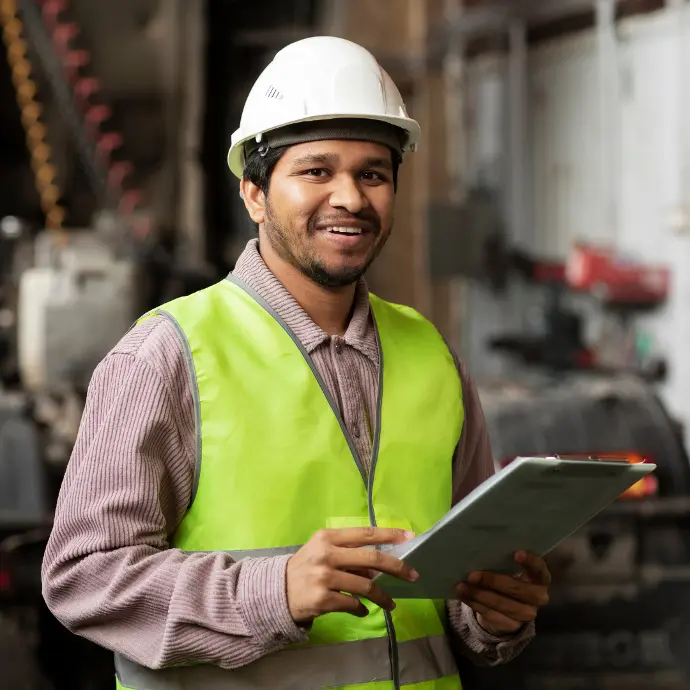 A worker in a factory in the UAE